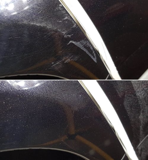 Likwidacja rys na błotniku w Auto Detailing BIG TOY STUDIO Kraków