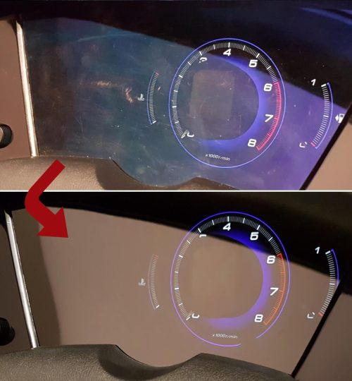 Renowacja wnętrza osłona zegarów w Auto Detailing BIG TOY STUDIO Kraków