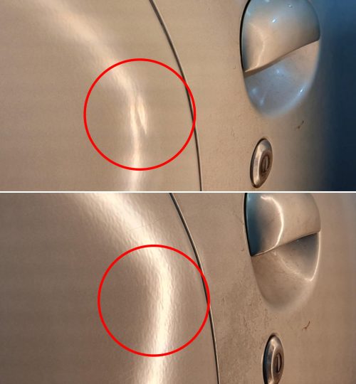 Usuwanie wgniotek metoda PDR w Auto Detailing BIG TOY STUDIO Kraków